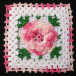 Thread Crochet Potholder With Pink Rose Thread Crochet Flo Flickr