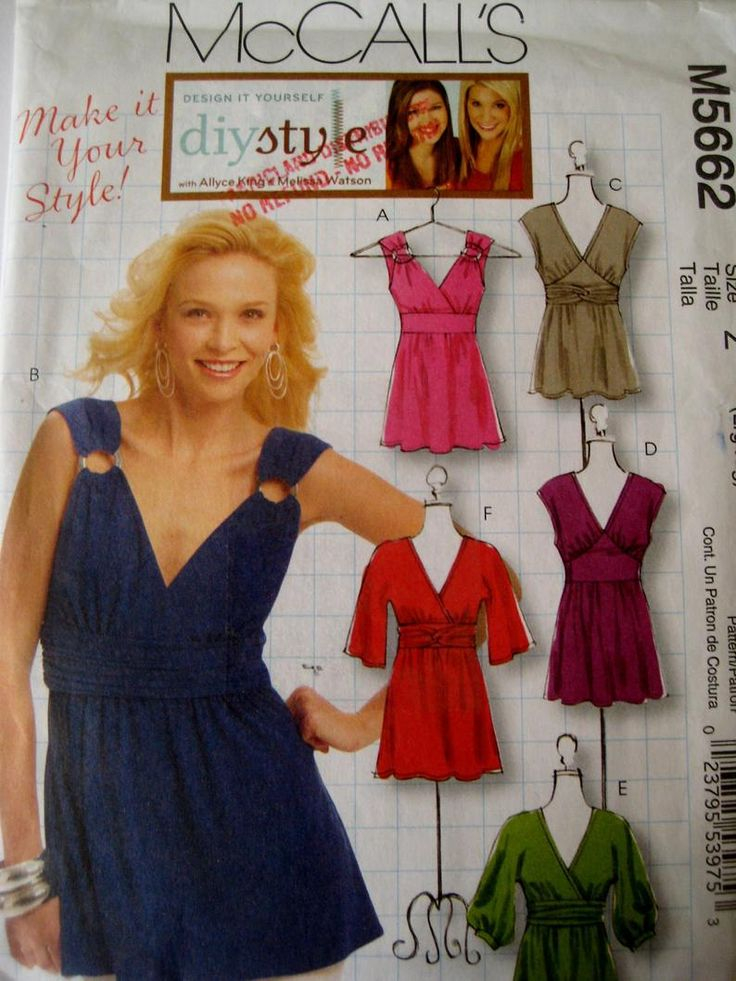 Tunic Sewing Pattern McCalls 5662 Empire Waist Top Sleeveless Etsy 