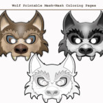 Unique 2 Wolf Printable Mask oloring By HolidayPartyStar On Zibbet