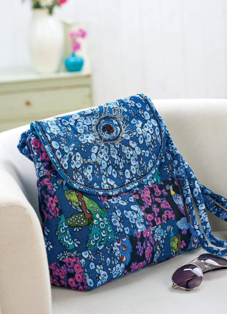 V A Peacock Fabric Bag Free Sewing Patterns Sew Magazine