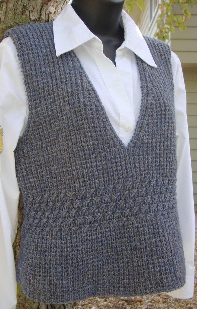 Waisted Vest Knitting Pattern By KMDOriginals In 2020 Knit Vest 